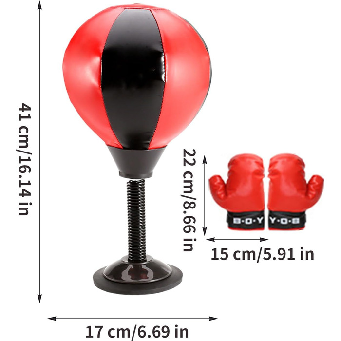 Бокс-груша надувна для офісу з присоскою | Розвантаження стресу для підлітків, офісних працівників, студентів