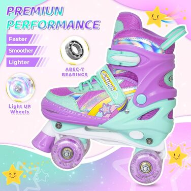 Дитячі ролики Nattork для дівчаток, Райдужне єдинорога, для малюків, 5-8 років, регульовані ролики з підсвічуванням – найкращий подарунок на день народження