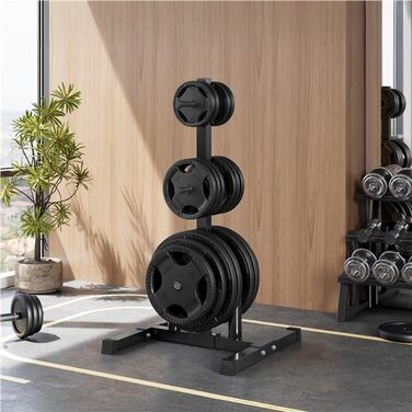 Стійка для гантелей Yaheetech - дерев'яний підсвічник для гантелей, стійка для ваги з 6 стієк, 28 мм, сталь, максимальне навантаження 400 кг