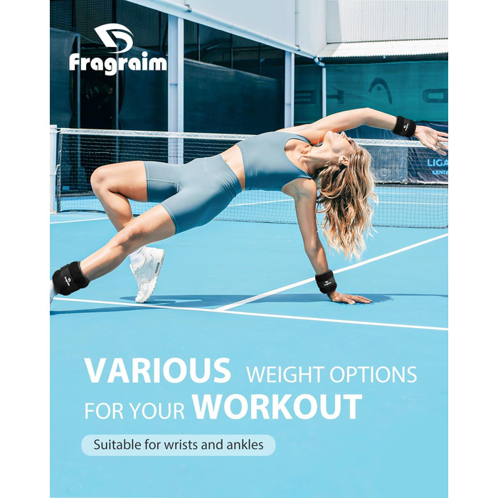Ваги для ніг та рук Fragraim (2 шт.): 0.5 кг, 1 кг, 1.5 кг, 2 кг, 2.5 кг, 3 кг, 5 кг - для фітнесу, бігу, гімнастики, залізні