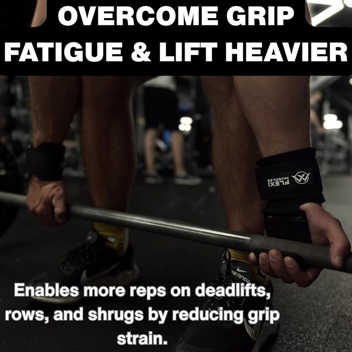 Набір гачків для штанги (2 шт) - чорний - неопрен - гачок для важкої атлетики - WEARABLE_WEIGHT - липучка - чорний