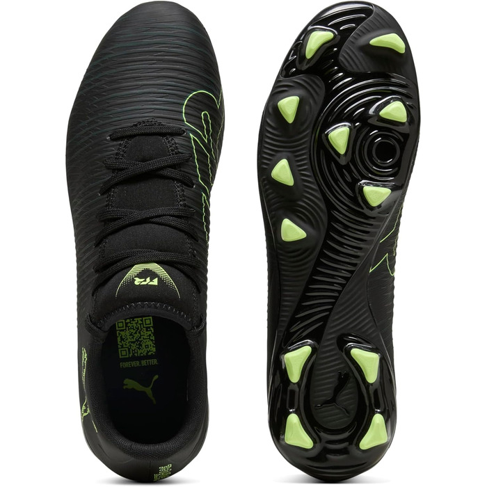 Футбольні бутси PUMA Future 8 Play FG/AG для унісекс, біло-чорно-червоні, 47 EU, Puma Black Fizzy Light Green Terrain