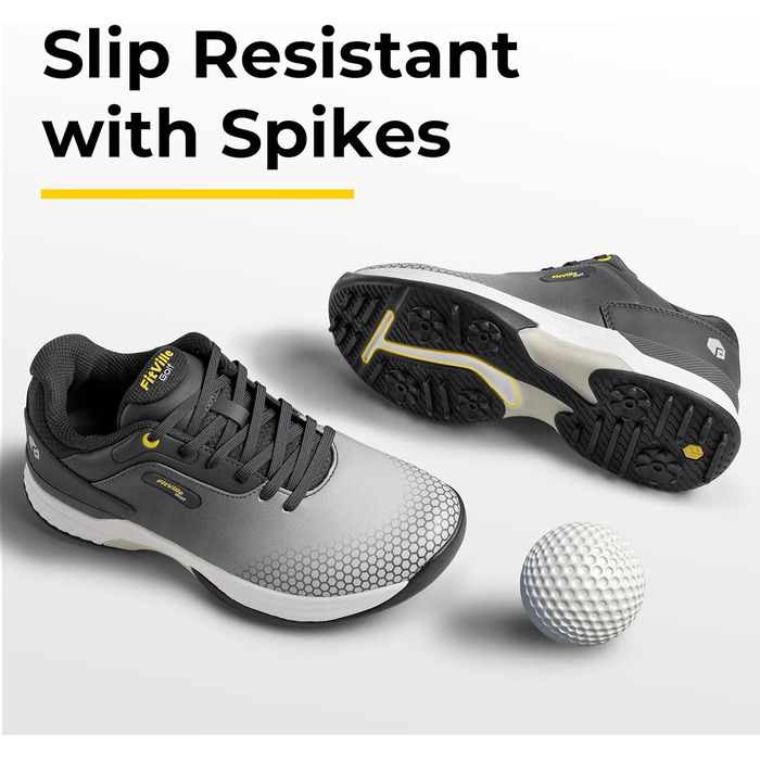 Гольф-взуття FitVille для чоловіків, широка модель, сіро-біле, розмір 40-49, X-широке, дихаюче, на шнурівці