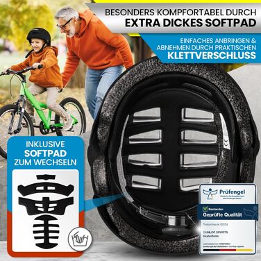 Велосипедний шолом Dunlop Sports для дітей, підлітків та дорослих, легкий, міцний, універсальний, 14 вентиляційних отворів, з швидкозастібкою та авто-регулюванням