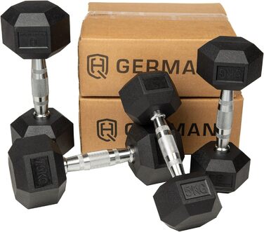 Гантелі HQ Germany Hexagon 2.5-37.5 кг, набір стартовий, пара, вага з похибкою ±1,5%
