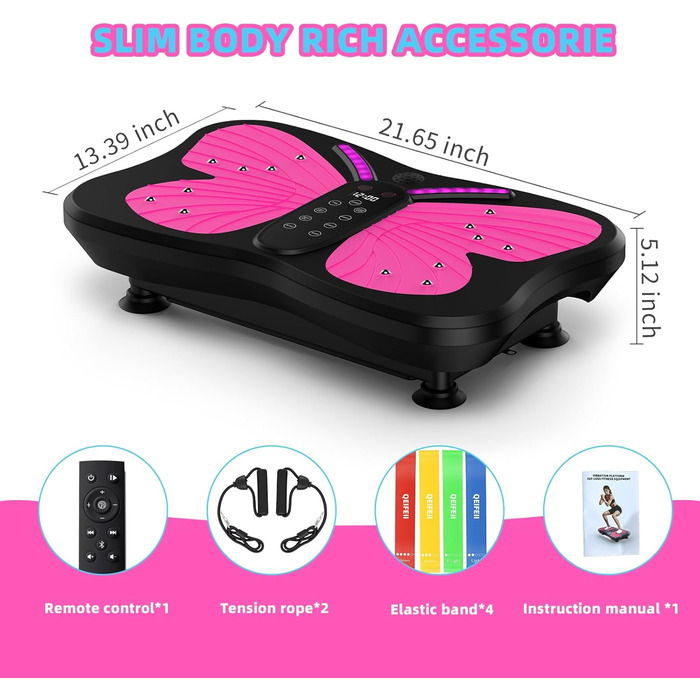 Вібраційна платформа QEIFEII для тренувань всього тіла, побудови м'язів та формування фігури. 200 швидкостей, вантажопідйомність 180 кг