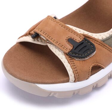 Жіночі літні спортивні сандалі Harssidanzar для туризму та активного відпочинку - шкіра, колір кавово-сірий, розмір 38 EU