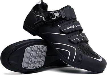 Велосипедні черевики для чоловіків та жінок, для шосе та гірського велосипеда з гумовою підошвою, дихаючі кросівки, антиковзкі черевики без фіксації, MTB черевики (36 EU, сірий)