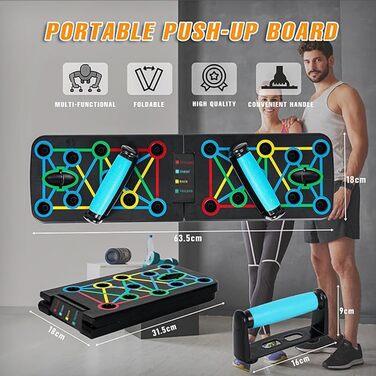 Дошка для віджимань Push Up Board 17 в 1, складана, багатофункціональна, чорна