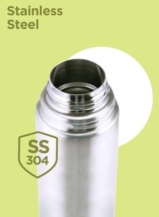 Термос Milton Thermosteel Flip Lid 1 л, вакуумна ізоляція, пляшка для води з кришкою-клапаном, нержавіюча сталь, герметична, срібляста