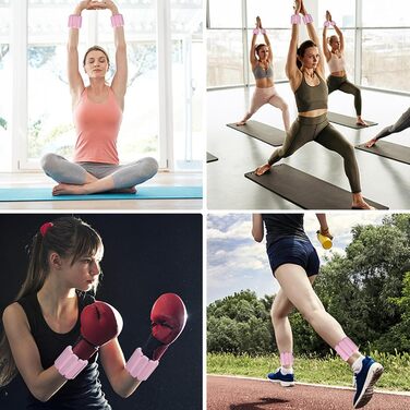 Набір манжет для зап'ястя та кісточки з регулюванням ваги 0.45/0.9 кг (Рожевий) для фітнесу, йоги, пілатесу, бігу, плавання та силових тренувань