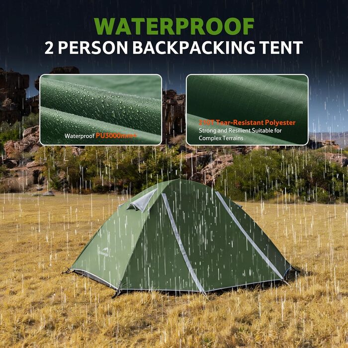 Намет Naturehike Bleik Ultraleicht 2-3 особи для кемпінгу, трекінгу та велотуризму 230x240x115 см, Зелений