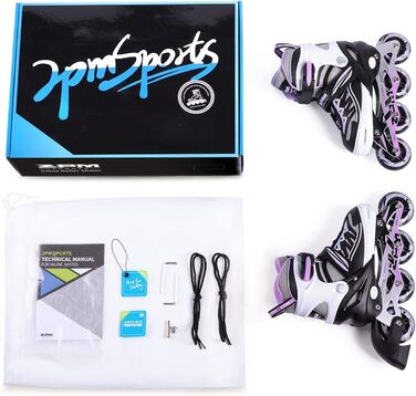 Інлайнери дитячі 2PM SPORTS Cytia Rosa/Violett, розмір 32-35, з LED-підсвічуванням, регульовані, для дівчаток та хлопчиків