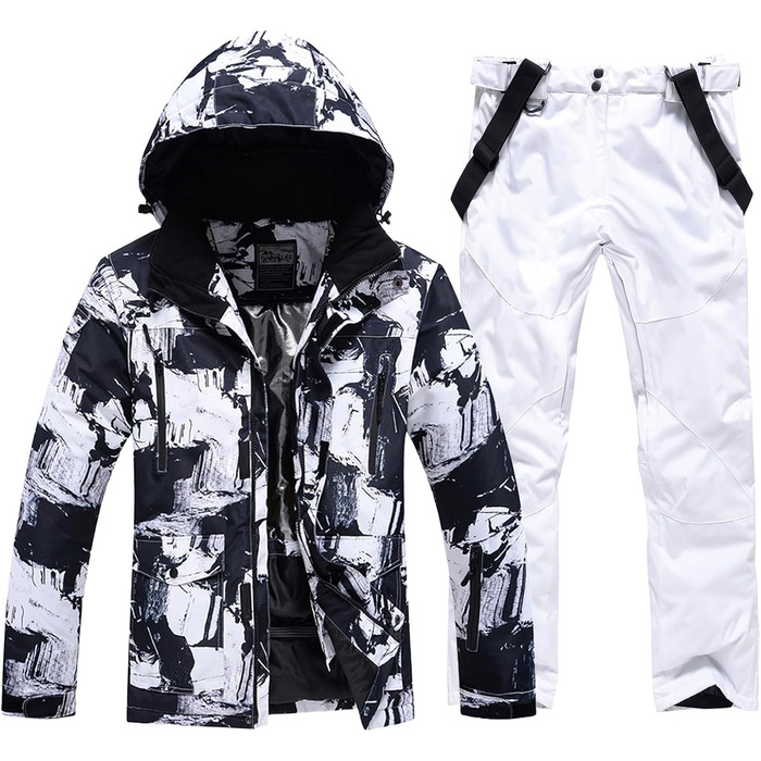 RIUIYEE Комплект чоловічий: куртка та штани для катання на лижах та сноуборді, з підігрівом, для активного відпочинку на природі, зимовий костюм, XXL