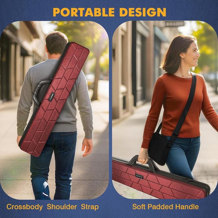 Чохол для більярдного кия Pool-Queue-Tasche: міцний кейс на 10 київ з м'якою шкіряною ручкою та плечовим ременем, для перенесення, чоловічий, однотонний (Getaway Solids)