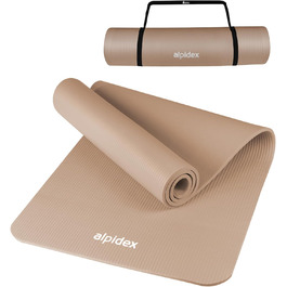 Йога мат ALPIDEX 183x60x0.8 см - Антиковзка, для фітнесу, пілатесу, йоги та гімнастики, з E-Book та ремінком