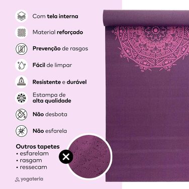 Йога-мат Bodhi Leela: нековзний, екологічний, праний, ПВХ, для фітнесу, йоги, пілатесу та гімнастики