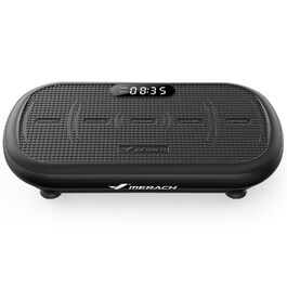 Віброплатформа MERACH для фітнесу та схуднення, 13 мм, до 200 кг, Bluetooth, чорна