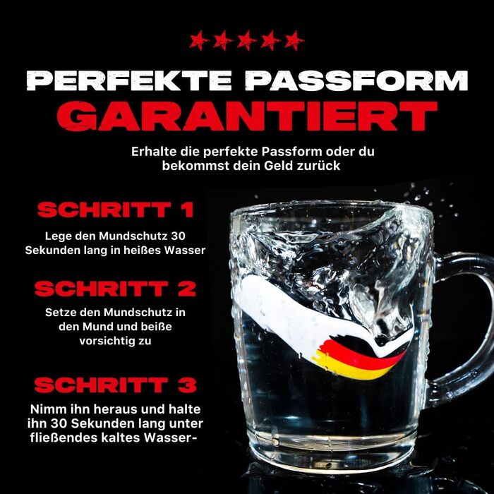 Захист зубів SAFEJAWZ Sport для дорослих та дітей. Капа для контактних видів спорту (ругбі, ММА, бокс, дзюдо, хокей) з прапором Німеччини