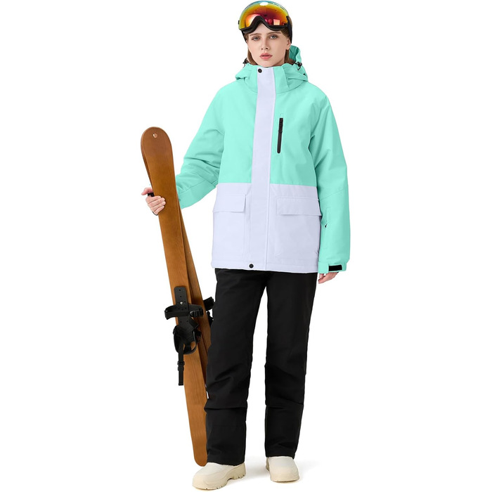 Дитячий комплект лижного одягу Odiche: куртка та штани, водонепроникний, вітронепроникний, кольоровий принт, зелений, розмір S