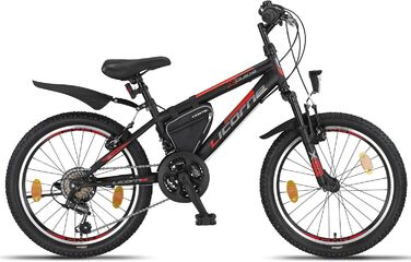 Гірський велосипед Licorne Bike Guide Premium 20 дюймів для дітей, чоловіків і жінок, 21-швидкісний (18 передач у 20-дюймовій версії)