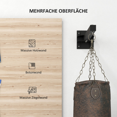 Кріплення для боксерської сумки, настінне, 9 кутів, сталеве, до 100 кг, чорне