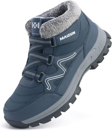Чоловічі зимові черевики, теплі, з хутровою підкладкою, легкі, водостійкі, зручні, до щиколотки, для хайкінгу (39.5 EU, Синій)