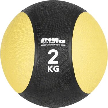 Медичний м'яч Sport-Tec 2 кг, жовтий – тренувальний ваговий м'яч для фітнесу, кросфіту, реабілітації