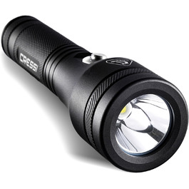 Ліхтар Cressi Astra Black - потужний водонепроникний ліхтар LED для дайвінгу, риболовлі та підводних досліджень (1200 Lumen)