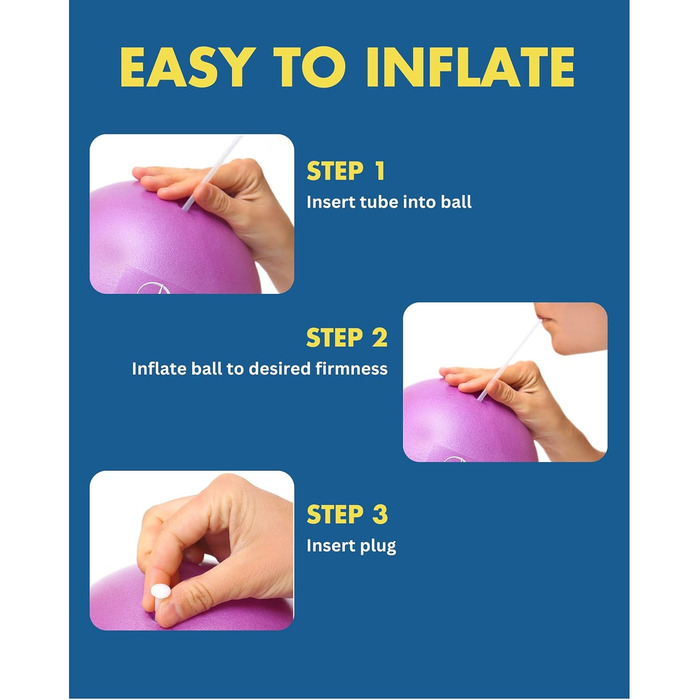 Пілябольний м'яч ProBody Pilates, 9 дюймів, для фітнесу, йоги, стабілізації та фізіотерапії, чорний