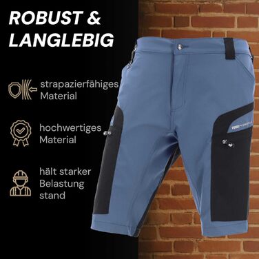 Чоловічі шорти для трекінгу PUMA Workwear Pro-One Sky Blue: підсилений нейлон, 4-way stretch, outdoor шорти для походів, XL