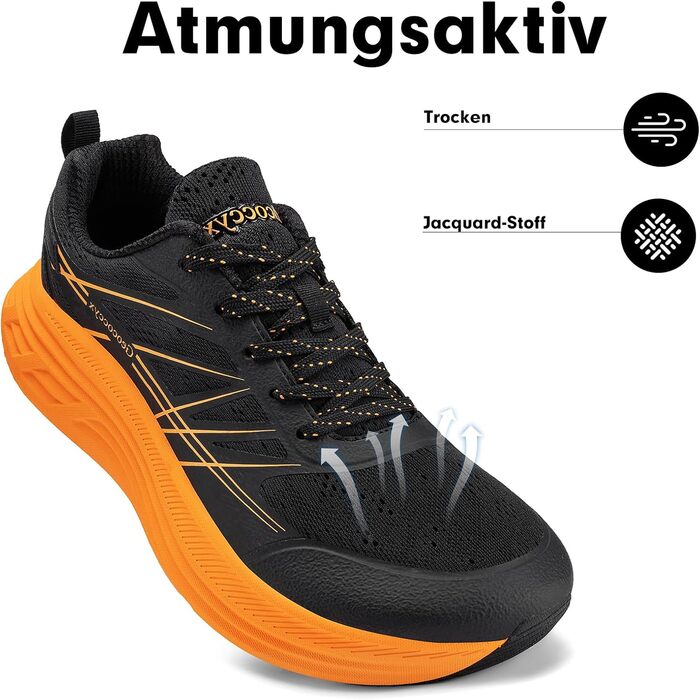 Чоловічі кросівки для бігу та ходьби Sportschuhe з широким носком, дихаючі, протиковзкі, помаранчеві, розмір 39-46 EU