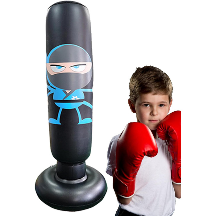 Боксерський мішок для дітей Karate 65 см зі стійкою для тренувань. Дитячий боксерський тренажер для фітнесу та єдиноборств, чорний