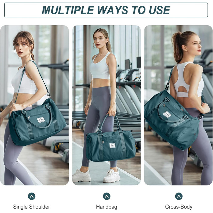 Спортивна сумка-мішок для жінок та чоловіків з відділенням для взуття та мокрих речей. Ідеальна для подорожей, фітнесу, тренувань та плавання. Колір: Павич