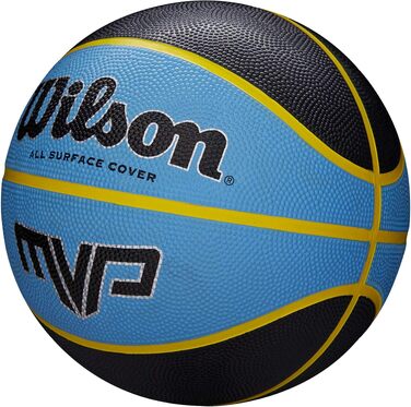 Баскетбольний м'яч Wilson MVP Outdoor для вулиці (асфальт, бетон, пластик), чорно-синій, розмір 5