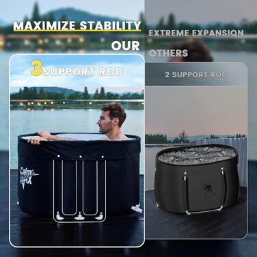 Ванна для криотерапії CalmMax Ovale – 450 л, переносний бак для холодної води, 5 шарів, для спортсменів, 105 x 103 см