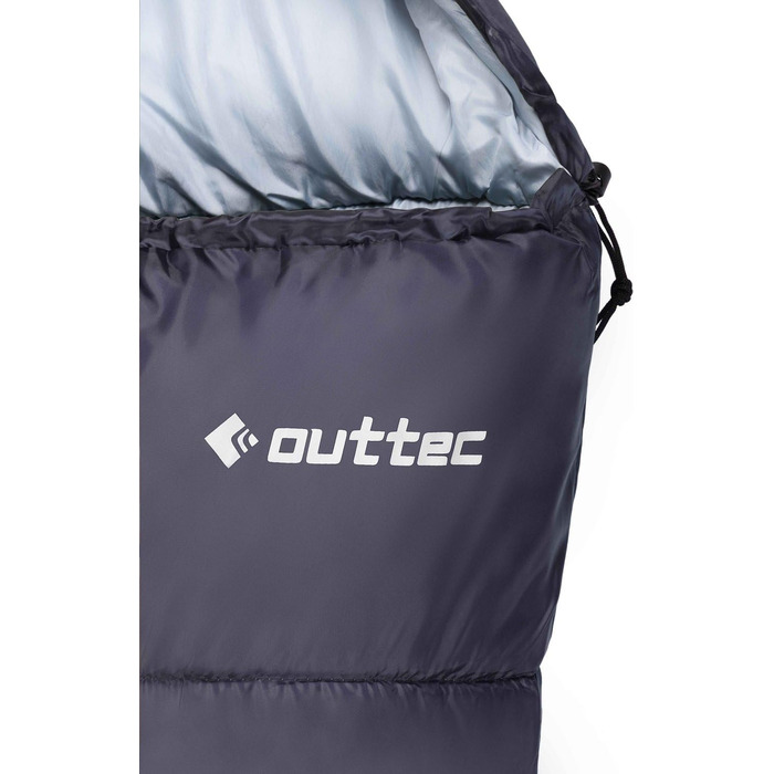Спальний мішок Outtec з капюшоном, мумієподібний, ультралегкий, компактний, для кемпінгу, дітей та дорослих, для активного відпочинку, блакитний