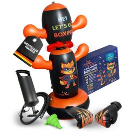 Боксерський мішок дитячий Lululearn® з поворотним верхом, з рукавичками для боксу (від 2 років) для хлопчиків та дівчаток: бокс, карате, тхеквондо