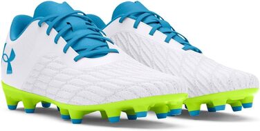 Кросівки футбольні Under Armour Magnetico Select 3.0 FG Unisex, білі, капри-жовтий, 42.5 EU