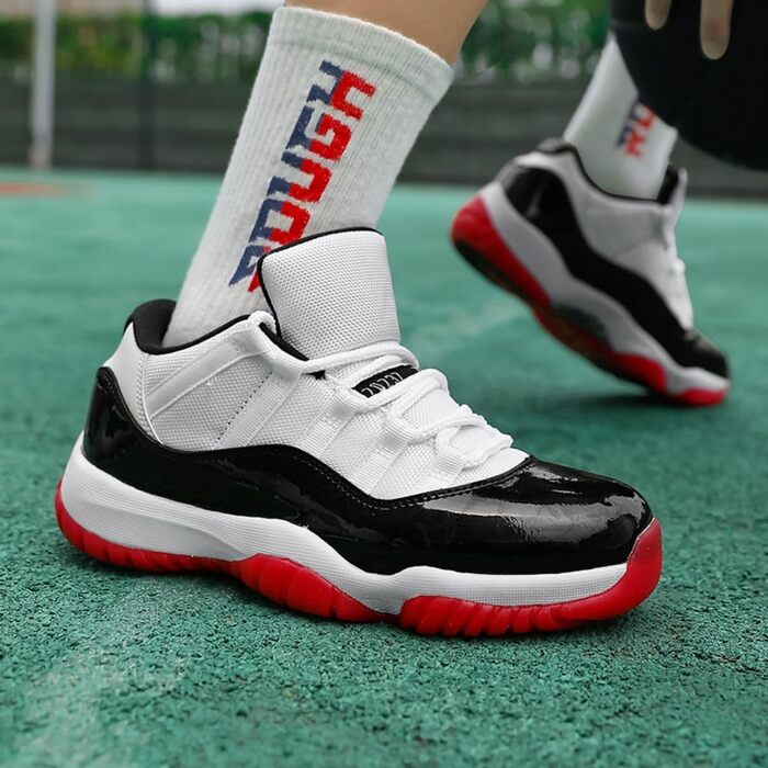 Чоловічі кросівки для баскетболу Air Jordan 11D Black Red: дихаючі, з підтримкою, стильні, для легкоатлетики та ходьби