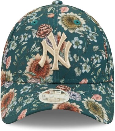 Кепка New Era New York Yankees MLB з квітковим принтом, зелена, регульована, жіноча, універсальний розмір