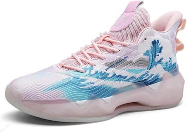 Кросівки баскетбольні чоловічі/жіночі, спортивні, для бігу, тренувань, повсякденного носіння, легкі, з неслизькою підошвою, зносостійкі, кольори рожевий/блакитний, розмір 40 EU