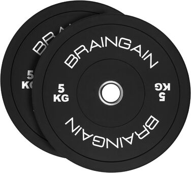 Пара олімпійських бамперних дисків BRAINGAIN 2×20 кг, гумові вагові млинці для силових тренувань та важкої атлетики