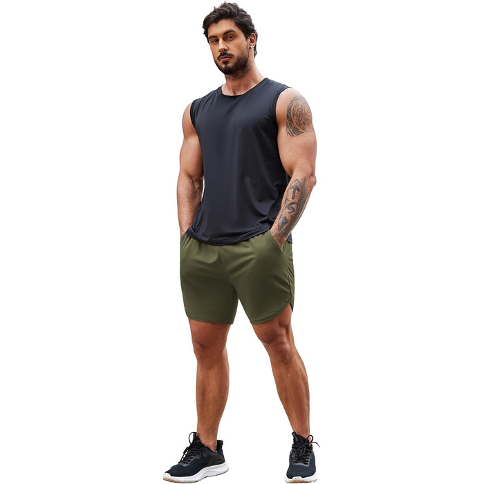 Чоловічі спортивні шорти Coofandy (2 шт.): бордовий/чорний та хакі/чорний (S)