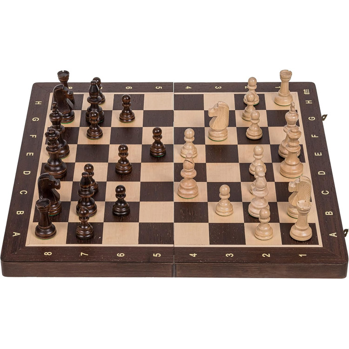 Дерев'яний шаховий набір Square Pro Nr 5 WENGE, шахи Staunton, шахівниця з дерева