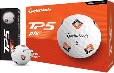 Гольф-м'ячі TaylorMade TP5 (білі) – унісекс, TM24, з технологією pix