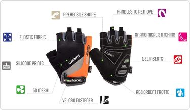 Рукавички велосипедні Meteor Radhandschuhe MTB Gel GX31 Green для чоловіків, жінок та дітей. Велосипедні рукавички для гірського велосипеда, катання, даунхілу та хайкінгу.