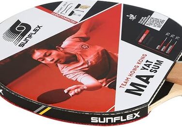 Sunflex MA YAT Sum професійна ракетка для настільного тенісу, ITTF сертифікат, Shogun накладка, анатомічна ручка Smart Grip, для змагань