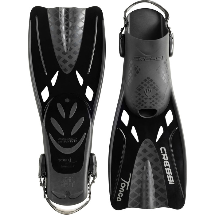 Ласти CRESSI Tonga (набір) для снорклінгу та плавання, чорні, L/XL (42/47) + маска Baron