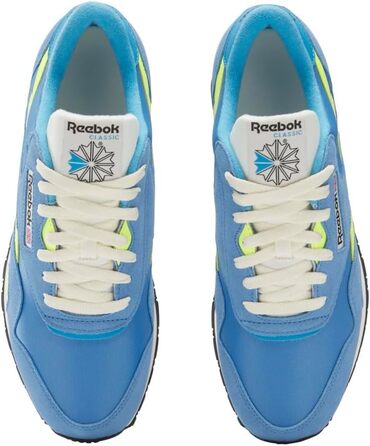 Чоловічі кросівки Reebok Classic Nylon, розмір 40.5 EU, кольори Essential Blue, Solar Acid Yellow, Vintage Chalk